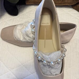 Dolce Vita Cream Pearl Embellished Flats